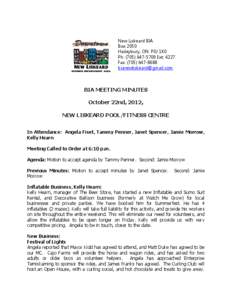 New Liskeard BIA Box 2050 Haileybury, ON P0J 1K0 Ph: ([removed]Ext: 4227 Fax: ([removed]removed]