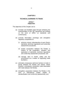 Agreement on Technical Barriers to Trade / Conformity assessment / Standardization / International relations / Business / Science / Standards Council of Canada / Cartagena Protocol on Biosafety / Standards / International trade / World Trade Organization