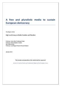 Final Report of the High Level Group on Media Freedom and Pluralism