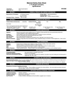 Material Safety Data Sheet J. R. Simplot Company AgriBusiness Trade Name: Registration No: