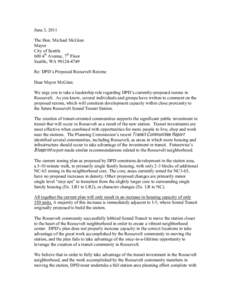 June 3, 2011 The Hon. Michael McGinn Mayor City of Seattle 600 4th Avenue, 7th Floor Seattle, WA[removed]