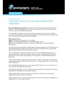 Microsoft Word - Good Sports Awards_TAS State Winner_Media Release Nov 2013