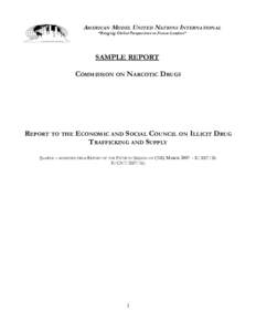 AMERICAN MODEL UNITED NATIONS INTERNATIONAL “Bringing Global Perspectives to Future Leaders” “Bringing Global Perspectives to Future Leaders”  SAMPLE REPORT