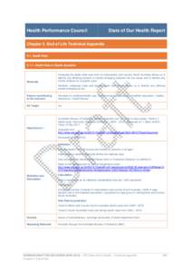 Health Performance Council  State of Our Health Report Chapter 5. End of Life Technical Appendix 5-1. Death Rate