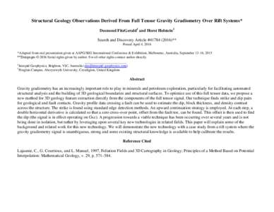 Structural Geology Observations Derived From Full Tensor Gravity Gradiometry Over Rift Systems,  #).