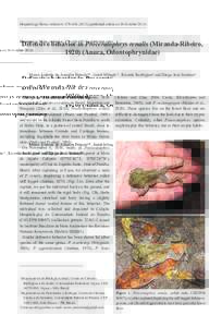 Herpetology Notes, volume 6: published online on 30 OctoberDefensive behavior in Proceratophrys renalis (Miranda-Ribeiro, Anura, Odontophrynidae) Marco Antônio de Amorim Peixoto¹*, Sarah 