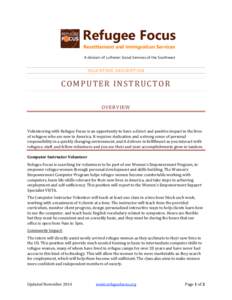 RefugeeFocus  ResettlementandImmigrationServices   