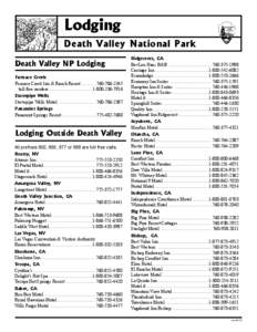 Lodging Death Valley National Park Death Valley NP Lodging Furnace Creek Furnace Creek Inn & Ranch Resort[removed][removed]toll free number.......................................[removed]