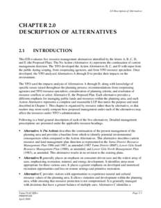 2.0 Description of Alternatives  CHAPTER 2.0 DESCRIPTION OF ALTERNATIVES 2.1
