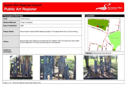 Scenic Rim Regional Council  Public Art Register Fencepost Sentries Artist