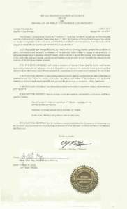 NEVADA TRANSPORTATION AUTHORITY ORDER and CERTIFICATE OF PUBLIC CONVENIENCE AND NECESSITY Georgia Kissoon, Inc. dba Fix-N-Go Towing