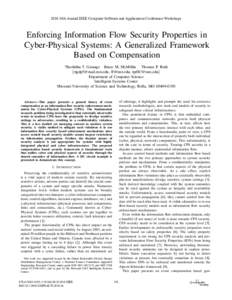 Enforcing Information Flow Security Properties in Cyber-Physical Systems: A Generalized Framework Based on Compensation