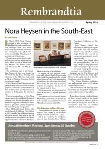 Rembrandtia Newsletter of the Nora Heysen Foundation Inc Spring[removed]Nora Heysen in the South-East