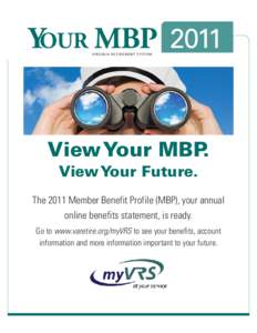 2011 Member Benefit Profile (MBP) Flyer