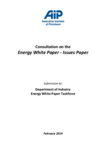 Consultation on the  Energy White Paper - Issues Paper Submission to: