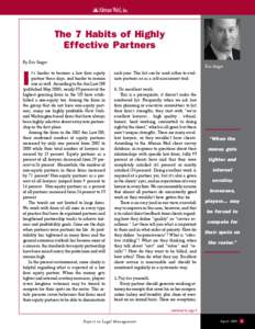 The 7 Habits of Highly Effective Partners By Eric Seeger I