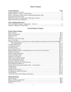 Table of Contents General Statement Page General Statement - Overview.............................................................................................................1 Budget Authority, FY[removed]FY 2008 Tabl