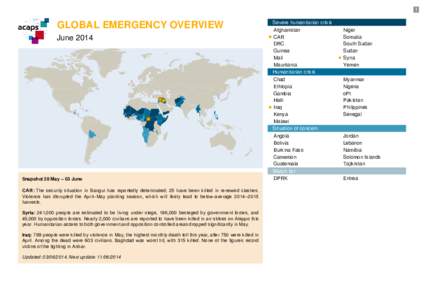1  GLOBAL EMERGENCY OVERVIEW June[removed]Snapshot 28 May – 03 June