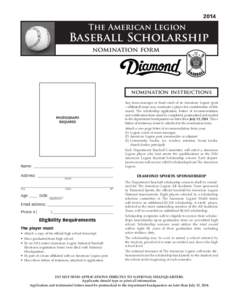 2014  The American Legion Baseball Scholarship nomination form