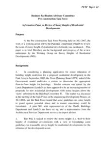 PCTF Paper 22  Business Facilitation Advisory Committee Pre-construction Task Force Information Paper on Review of Storey Height of Residential Developments