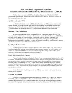 Tenant Notification Fact Sheet for 1,2-Dichloroethene (1,2-DCE)