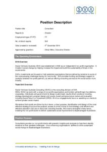 Position Description Position title : Consultant  Reports to