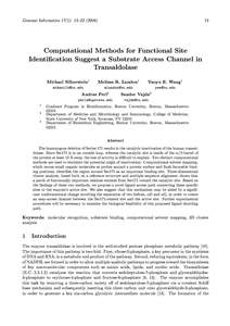 13  Genome Informatics 17(1): 13{Computational Methods for Functional Site Identication Suggest a Substrate Access Channel in