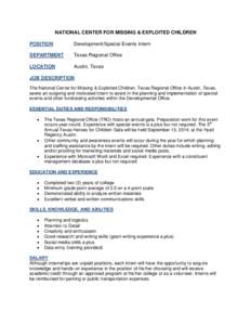 Microsoft Word - Development Special Events Intern _Austin, Texas_.doc