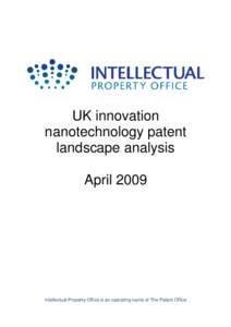 UK innovation nanotechnology patent landscape analysis April 2009