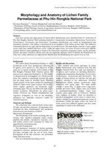 Journal of Microscopy Society of Thailand 2009, 23(1): [removed]Morphology and Anatomy of Lichen Family