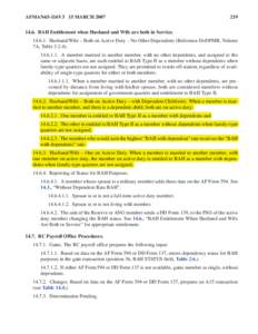 AFMAN65-116V3 15 MARCH[removed]BAH Entitlement when Husband and Wife are both in Service[removed]Husband/Wife – Both on Active Duty – No Other Dependents (Reference DoDFMR, Volume