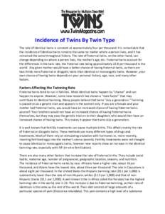 Microsoft Word - Incidence of Twins By Twin Type.doc