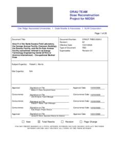 ORAU TEAM Dose Reconstruction Project for NIOSH Oak Ridge Associated Universities I Dade Moeller & Associates I MJW Corporation Page 1 of 25