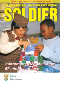 SA SOLDIER The official monthly magazine of the SA Department of Defence 4  From the