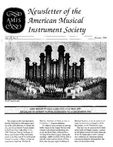 :J\&ws{etter of tlie .9Lmencan %usica{ Instrument Society October[removed]Monnon Tabernacle Choir