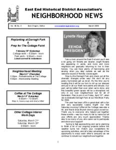 East End Historical District Association’s  NEIGHBORHOOD NEWS Vol. 36 No. 3  Bob Chapin, Editor