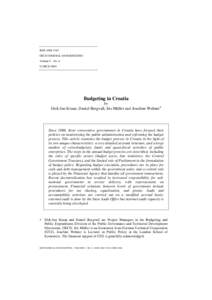 Public finance / Economic policy / Macroeconomics / Government debt / Government budget deficit / Government of Croatia / Croatia / Eurozone / Budget process / Fiscal policy / Public economics / Government