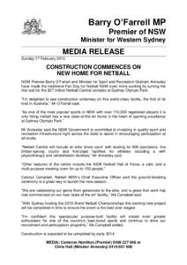 Netball / Minister for Sport and Recreation / Sydney / Sports / World Netball Championships / Graham Annesley