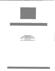 National State Auditors Association  State of Louisiana Louisiana Legislative Auditor Report on System of Quality Control For the Period