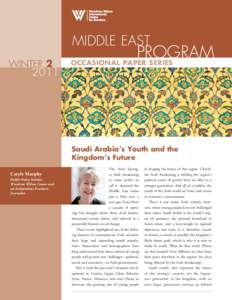 MIDDLE EAST PROGRAM OCCASIONAL PAPER SERIES WINTERMIDDLE EAST WINTER 2