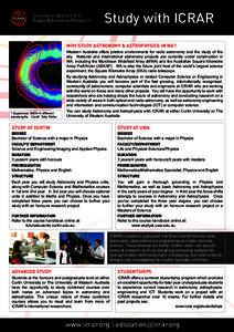 Study with ICRAR Why study Astronomy & Astrophysics in WA? ^ Supernova 1987A in different wavelengths. Credit: Toby Potter