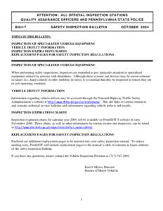 PENNDOT - Ocotber 2004 Safety Bulletin