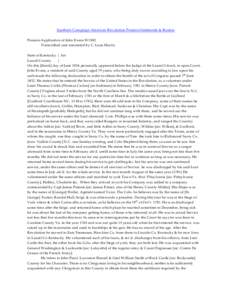 Southern Campaign American Revolution Pension Statements & Rosters Pension Application of John Evans W1582 Transcribed and annotated by C. Leon Harris State of Kentucky } Sct Laurel County }