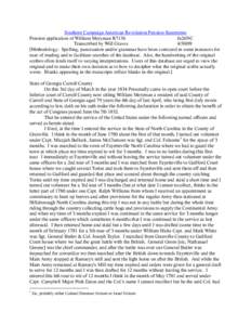 Southern Campaign American Revolution Pension Statements Pension application of William Meryman R7136 fn26NC Transcribed by Will Graves[removed]Methodology: Spelling, punctuation and/or grammar have been corrected in so