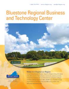 [removed] | www.e-Region.org | [removed]  Bluestone Regional Business and Technology Center  Make it in Virginia’s e-Region.