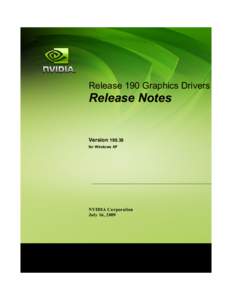 Release 190 Graphics Drivers  Release Notes Version[removed]for Windows XP