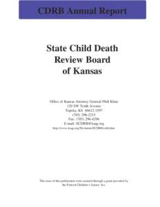 CDRB Annual Report  State Child Death Review Board of Kansas