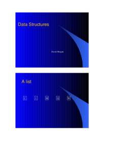 Data Structures  David Morgan A list
