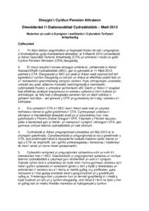 Diwygio’r Cynllun Pensiwn Athrawon Diweddariad i’r Dadansoddiad Cydraddoldeb – Medi 2013 Materion yn codi o Gynigion i weithredu’r Cytundeb Terfynol Arfaethedig Cyflwyniad 1.