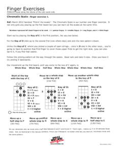 Finger Exercises  PEBBLES found along the shores of the wiki wacki web. Chromatic Scale - finger exercise 1. Ref: March 2012 handout “Pickin’ the scales”. The Chromatic Scale is our number one finger exercise. It